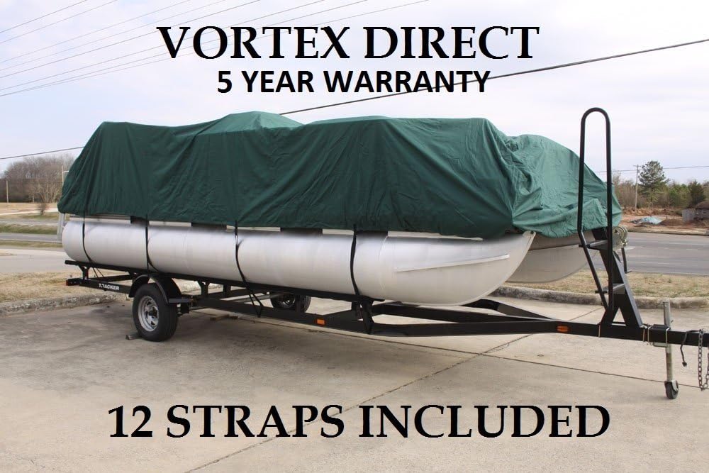 Vortex Brand NEWGREEN 26' Ultra 3 Pontoon Boat Cover, HAS