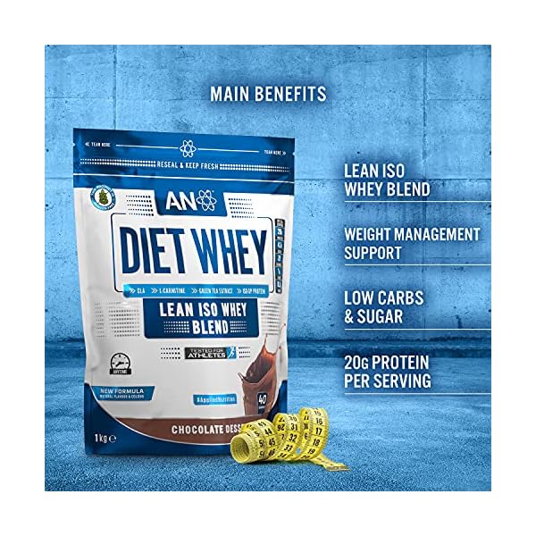 Applied Nutrition Diet Whey - High Protein Powder Supplement, Low Carb & Sugar, for Weight Management with CLA, L…