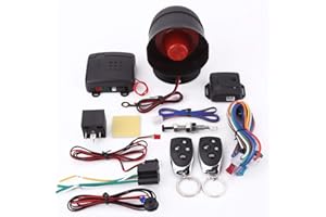 Fydun Car Alarm System Universal Car Alarm Security System Keyless Entry with 2 Remote Controls Siren