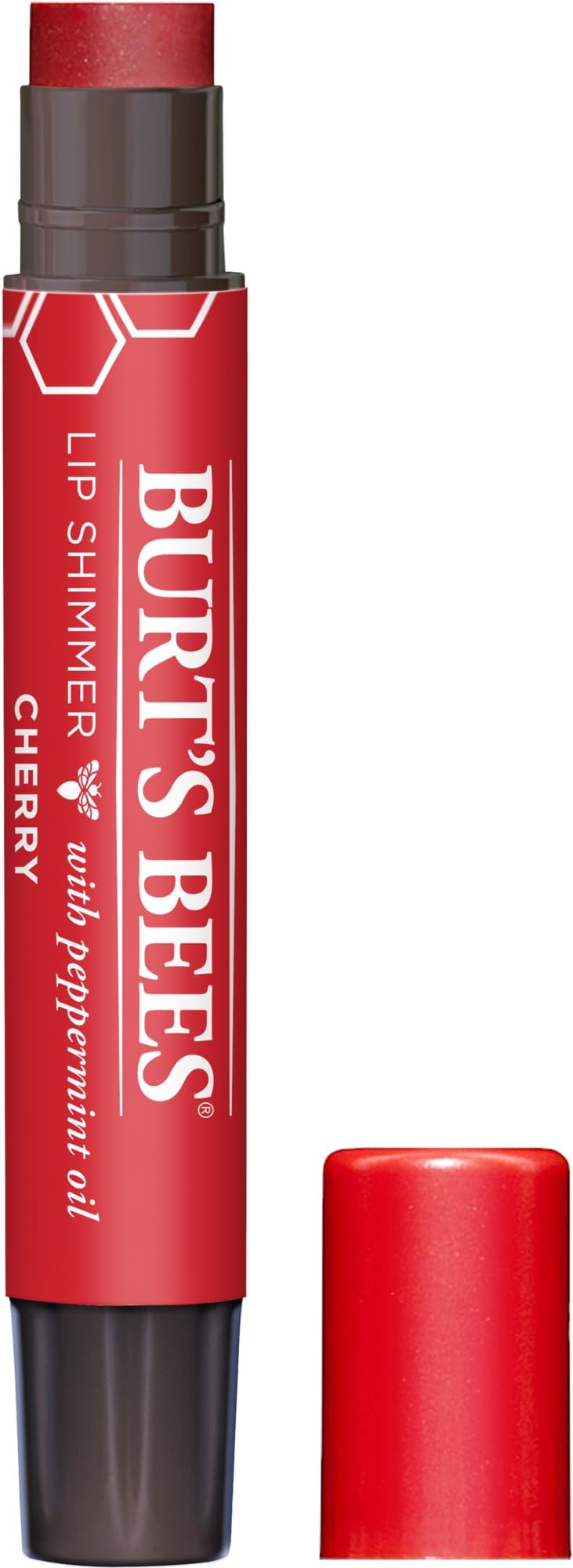 Burt's Bees Lip Shimmer Cherry 1 Tube Natural Moisturizing Tinted Lip Balm