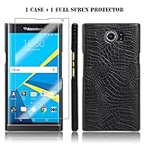 Blackberry Priv Case,Kupx Blackberry Priv Croco Pu Leather Wallet Protective Cases Simple Case For Blackberry Priv With 1 Free Screen Protector Black