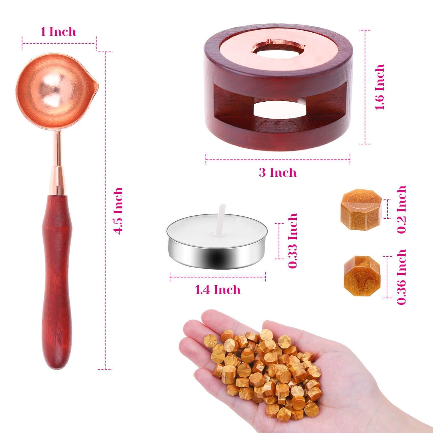 Sealing Wax, Paxcoo 312pcs Sealing Wax Kit with Warmer, Spoon for Stamp Letter Seal