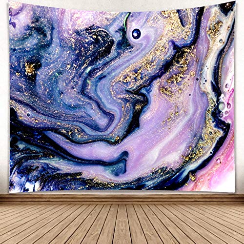 Heycell Psychedelic Art Gold Purple Tapestry Natural Luxury Wall Hanging Tablecloth Landscape Wall Decor for Bedroom Living Room (90.6Êº Ã— 70.9Êº, Purple)