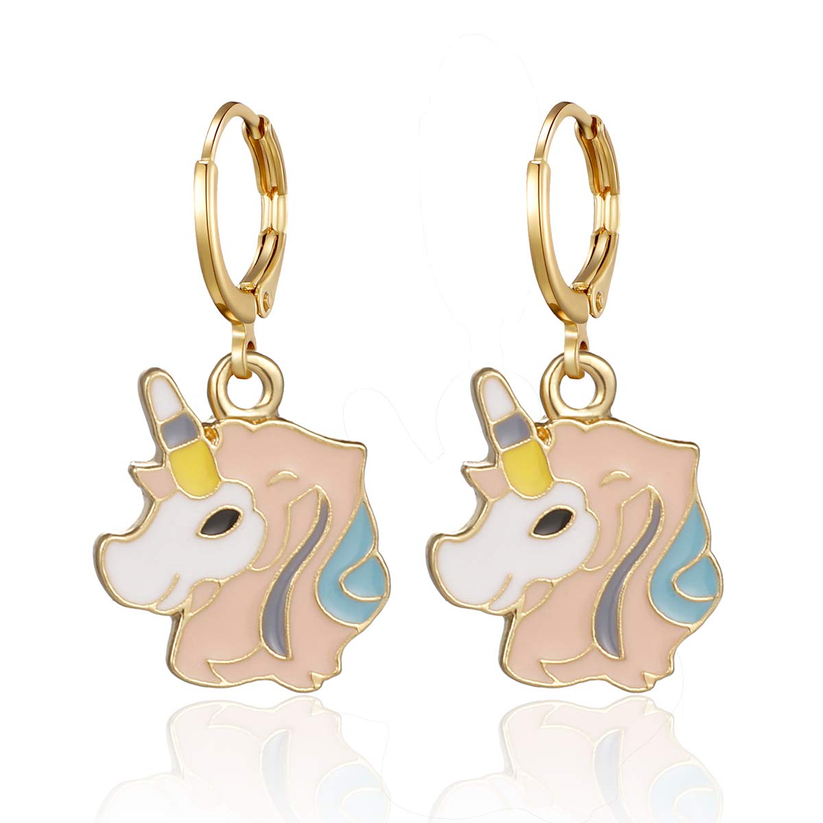 AIDSOTOU Girls Hypoallergenic Huggie Hoop Earrings with Charm Cute Small Dangle Hoop Earrings Set (10-20 Pairs)