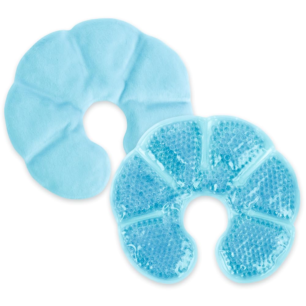 Photo 1 of NEWGO Reusable Breast Ice Pack 2-Pack Gel Ice Therapy Pad for Breast Surgery, Nursing and Breastfeeding, Engorgement Relief (Blue)