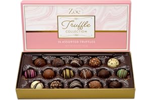 CRAVINGS BY ZOE Gourmet Chocolate Truffle Gift Box | 16 Count | Assorted Gourmet Milk & Dark Chocolate Candy Food Gift Basket Anniversary, Birthday, Get Well, Holiday, Thank You Men Women Mom Her