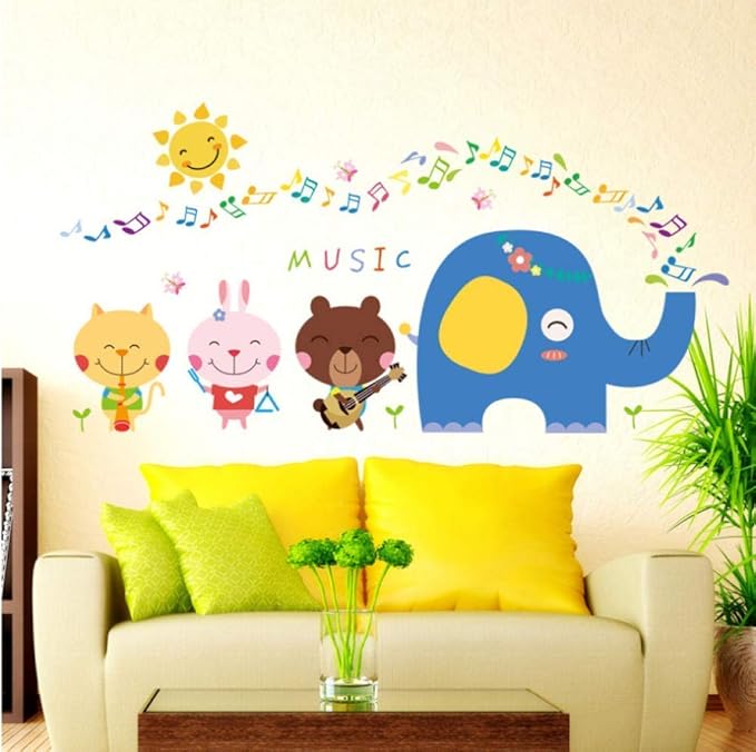 Elefante De Dibujos Animados Cute Animal Band Pegatinas De Pared