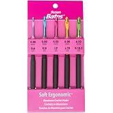 Susan Bates Silvalume Soft Ergonomic Crochet Hook Set Sizes G6/4mm to K10.5/6.5mm