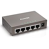 Aumox 5 Port Gigabit Ethernet Network Switch, Desktop, Unmanaged Ethernet Splitter, Durable Metal Casing, Traffic Optimization, Fanless Quite, Plug and Play(AM-SG205)