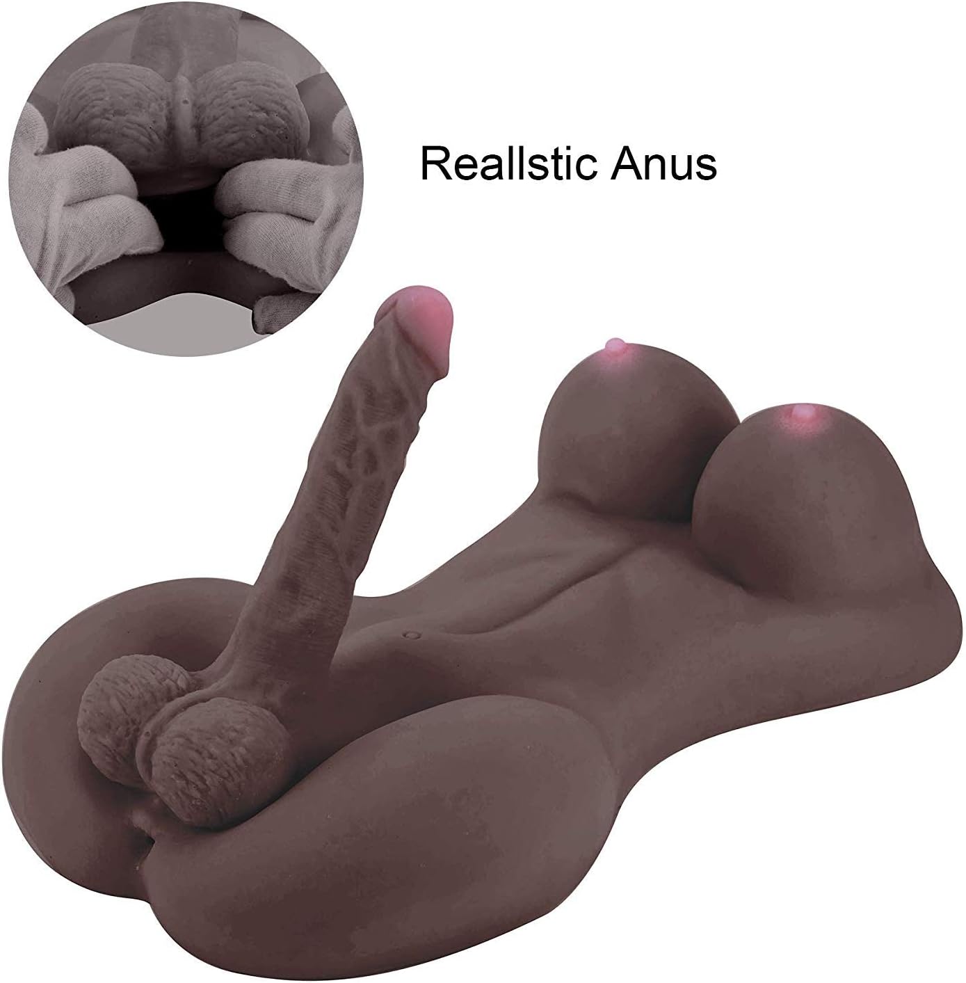 HaiBaoBao 6.3KG/13.9lb 3D Live Séxy Dolly Women Female Torso Full Body Lifesize Women Torso Double Holes Big A-s-s TPE Silicone Gāy Toy Realistic Body Six Dôlls Male Toys Gifts for Men