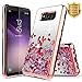 Galaxy S8 Active Case with [Tempered Glass Screen Protector], NageBee Quicksand Liquid Floating Glitter Flowing Sparkle Bling Luxury Clear Soft Case for Samsung Galaxy S8 Active SM-G892 (Rose Gold)