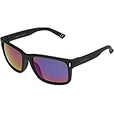Panama Jack Women's Polarized Purple-Red Mirror Wrap Sunglasses, Black, 62