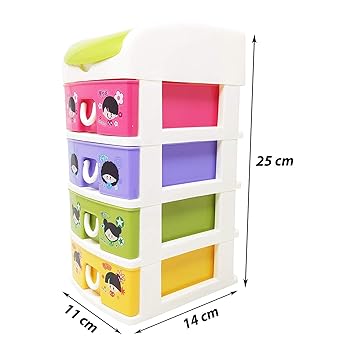 Swadec Multipurpose Modular Four Drawer Chest Cabinet Organizer