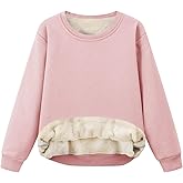 Flygo Unisex Boys Girls Fleece Lined Crewneck Sweatshirt Kids Warm Sherpa Pullover Sweater Sweatshirts Fall Winter Clothes