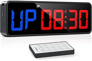 ANJANK Portable Gym Timer Clock, Count Down/UP, Workout Interval Timer with Powerful Battery, Strong Magnet for Home Garage