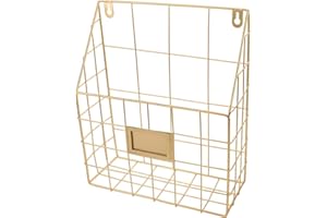 HYTROVE Wall Mounted Metal Magazine Rack Shelf, Iron Home Storage Organizer for Living Room Books,