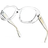 VISOONE Oversized Round Computer TR90 Blue Light Blocking Glasses for Women Men Lavinia