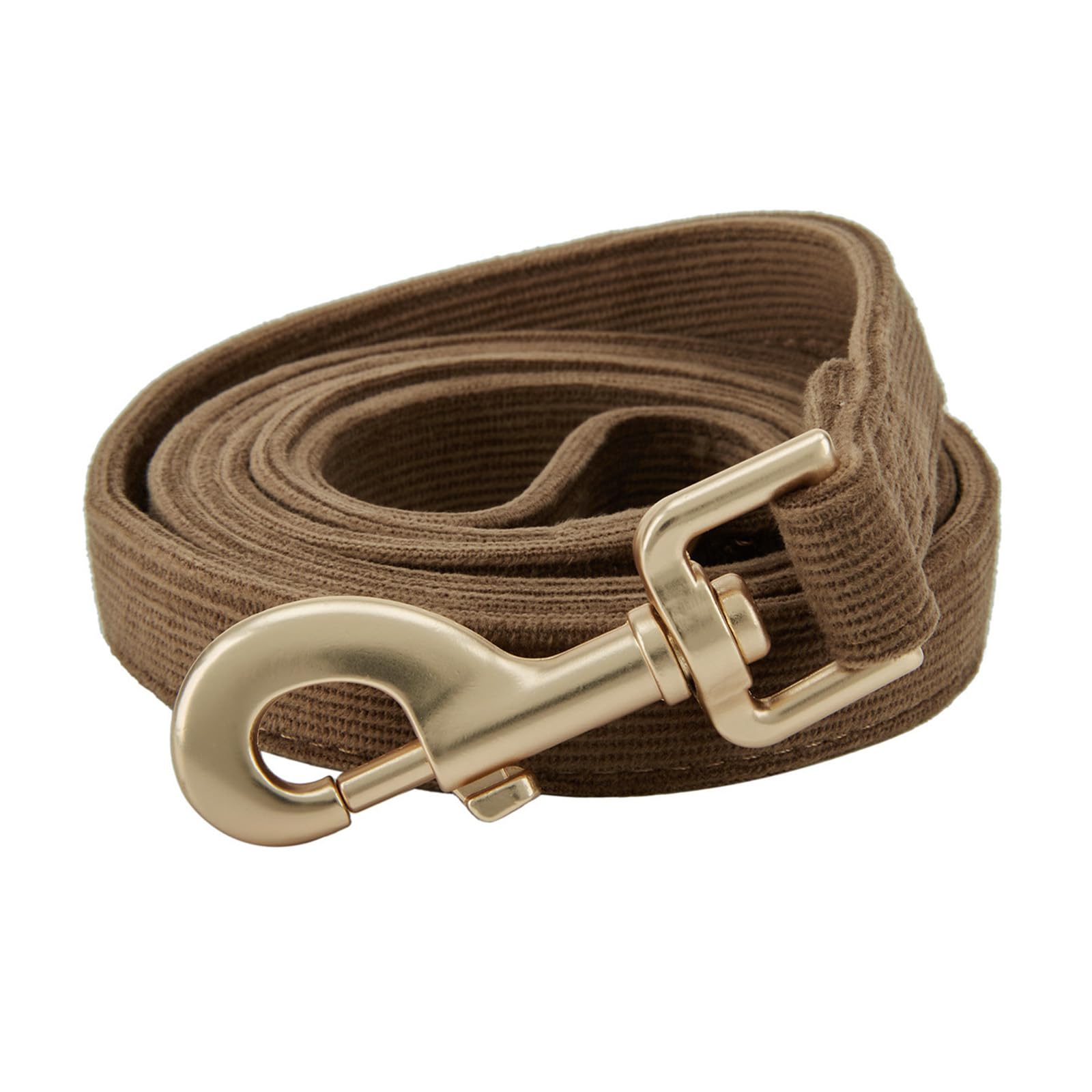 Petiry Soft Dog Leash with Gold Metal Clasp for Puppy Small Dogs,1.5cm x 150cm,Brown S