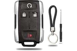 JJCHQ Key Fob Shell Case Replacement for Chevy Silverado Colorado GMC Sierra 1500 2500 3500 HD Canyon 2014 2015 2016 2017 2018 2019 2020 2021 M3N-32337100 4 Button Keyless Entry Remote Car Key Fob Cover