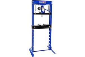 Dithoko Hydraulic Shop Press, 20 Ton H-Frame Garage Floor Mount Press with Adjustable Working Table and Pressure Gauge, Garage Floor Adjustable Shop Press to Bend, Straighten or Press Parts (Blue)