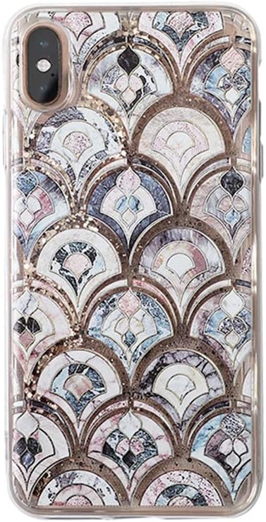 Luxury Giltter Quicksand Phone Case for iPhone Xs Max Bling Mermaid Fish Scale Sparkle Shockproof Flexible Cover (iPhone Xs Max 6.5'')