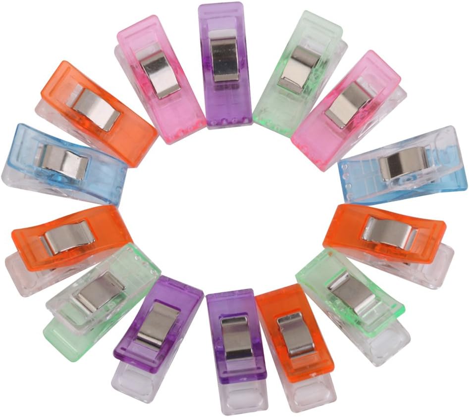 PANYTOW Sewing Multipurpose Sewing Quilting Clips Plastic Quilting Crafting Wonder Clips for Dressmaking Crafting Assorted Colors (Assorted Colors)