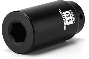 EMENTOL 1/2" Drive 19mm Harmonic Balancer Socket, CR-MO, Heavy Duty Crank Bolt Removal Tool for Stubborn Bolts