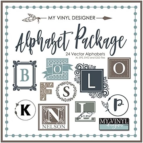 Download Amazon Com My Vinyl Designer Alphabet Package Usb Vector Art Ai Eps Svg And Dxf Files