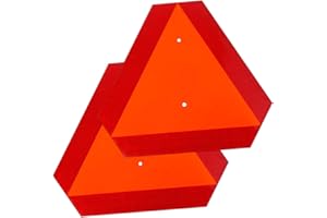 2 Pack Slow Moving Vehicle Safety Sign, 14"x16"Triangle Road Reflectors Mental Triangle Sign for Emergency Red