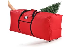 PATTIUMO 9 ft Christmas Tree Storage Bag - Heavy-Duty Waterproof, Dust-Proof, and UV-Proof, with Dual Zipper, Adjustable Straps, and Universal Wheels