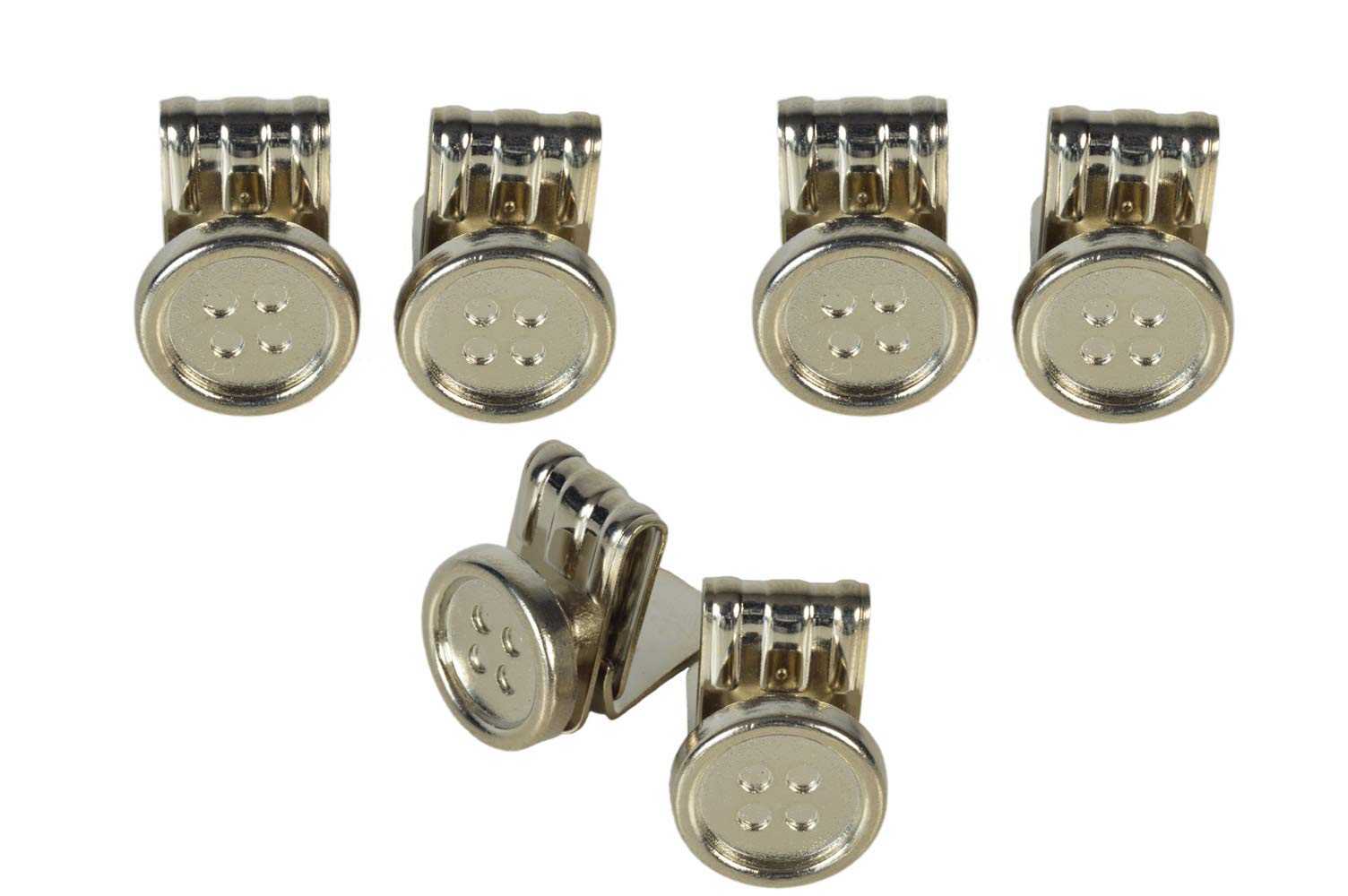 6 Pack of Clip On Buttons for Braces in Presentation Box - Silver, One Size — image 1