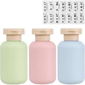 Travel Shampoo Bottles, 3 Pcs Refillable Containers for Lotion, Cream 3.4oz | 3-Pack, 100ml Travel Size Toiletries Bottle, Le