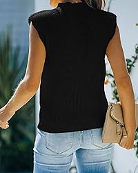 Amarmia Women's Mock Neck Knit Sweater Vest