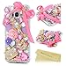 Mavis's Diary S8 Plus Case, Luxury 3D Handmade Bling Sparkle Full Crystal Pearl Colorful Diamonds Fashion Flowers Crown Key Bag Design Full Edge Protection Clear Hard PC Case Made for Galaxy S8 Plus