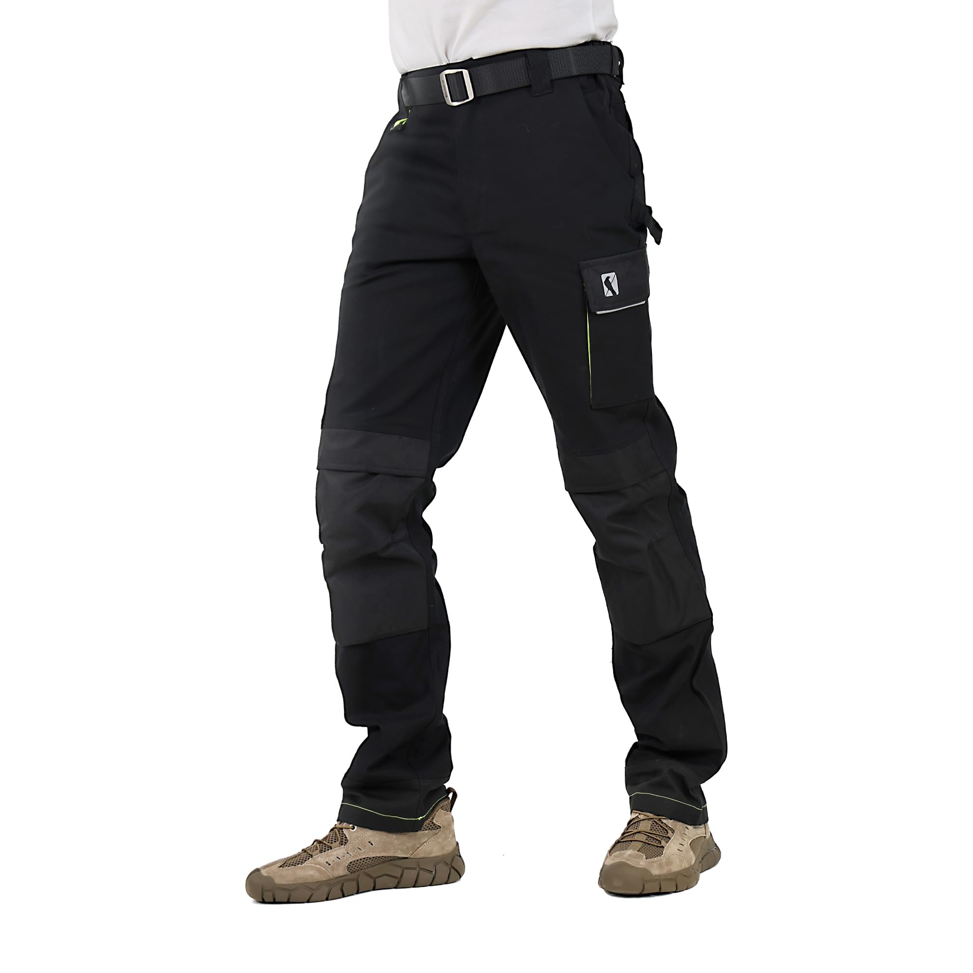 Photo 1 of Ellobird Men's Cargo Construction Flex Work Pant for Men Double Knee Reinforcement Stretch Elastic Waistband Tactical Pants