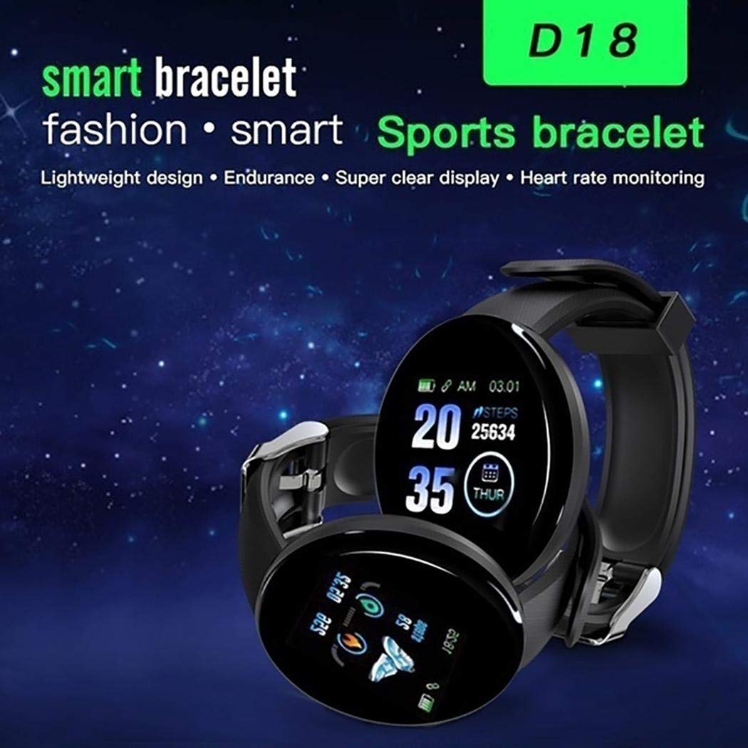 Zimrio Unisexe Casual Bracelet Multifonctionnel Bluetooth Forme Ronde Bluetooth Montres connectées