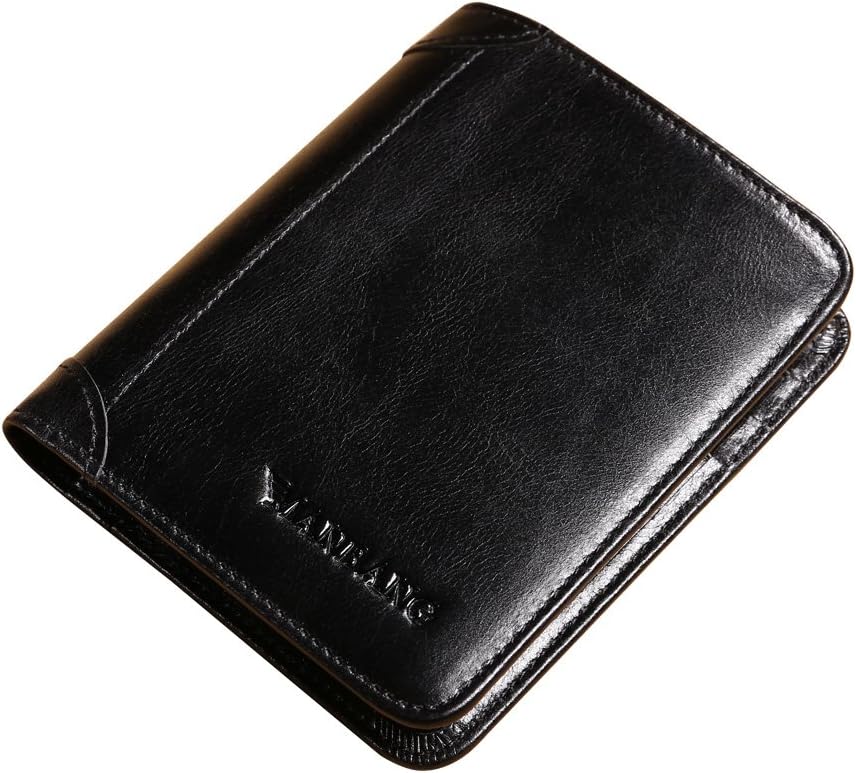 Mini Genuine Cowhide Leather Extra Capacity Bifold Wallet