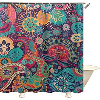 Amazon Com Qees Boho Psychedelic Shower Curtains Hippie Mandala