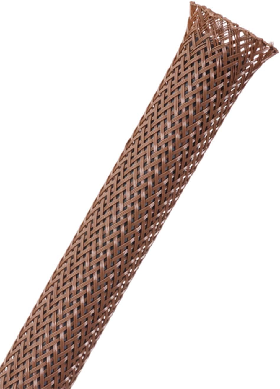 1/4" PET Expandable Braided Sleeving - Color: Brown - Length: 10FT