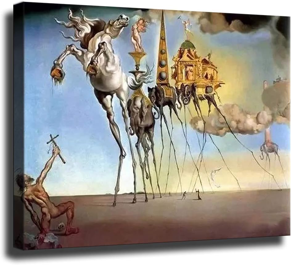 GREAT Modern Wall Poster Art Print Oil Painting on Canvas Home Decor Wall Decoration Canvas Art Salvador Dali Poster Wall (Unframed-No Framed,16×20inch)