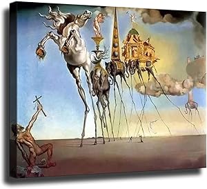 GREAT Modern Wall Poster Art Print Oil Painting on Canvas Home Decor Wall Decoration Canvas Art Salvador Dali Poster Wall (Unframed-No Framed,16×20inch)
