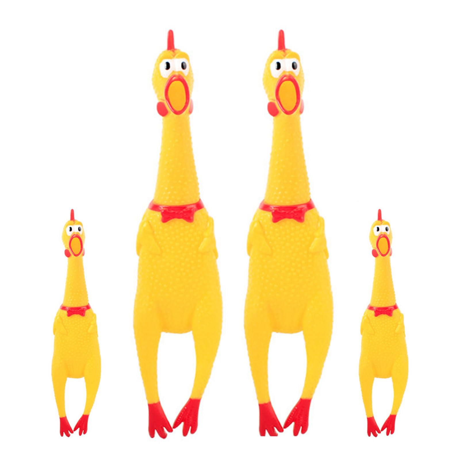 Fahibin 4 Pcs Squeeze Chicken , Squeeze Screaming Chicken,Yellow Rubber Squaking Chicken