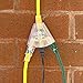IRON FORGE CABLE 3 Foot Lighted Outdoor GFCI Extension Cord with 3 Electrical Power Outlets - 12/3 SJTW Heavy Duty Yellow Pigtail Extension Cable with 3 Prong Grounded Plug for Safety, 15 AMP
