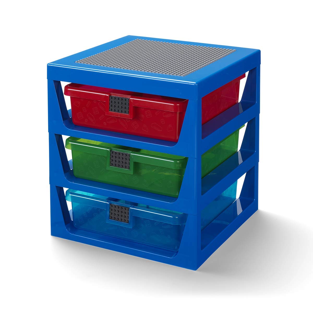 Photo 1 of Room Copenhagen LEGO 3-Drawer Storage Rack System, 13-2/3 x 12-3/4 x 15 In, Blue