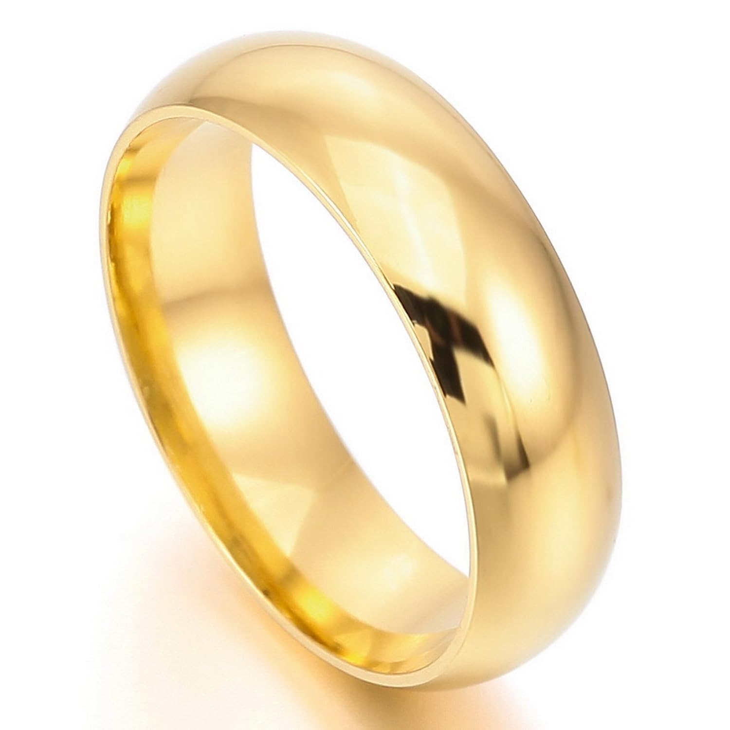 MeMeDIY mm mm Oro Dorado Tono Acero Inoxidable Banda Venda Anillo Ring