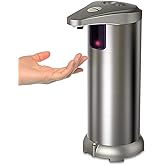 Sensor Pump Dispenser,Battery Operated Soap Refillable Dispenser Infrared Automatic Soap Dispenser, Brushed Stainless Steel Touchless Soap Dispenser for Bathroom Kitchen Hotel Restaurant.