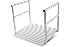 Ruedamann 3'L x 36" W Aluminum Wheelchair Ramp with Handrails, 600 Lbs Capacity Threshold Ramp for Home Steps Stairs Curbs, Non-Slip Access Ramp, Doorway Ramps for Wheelchairs Scooters Carts Walkers