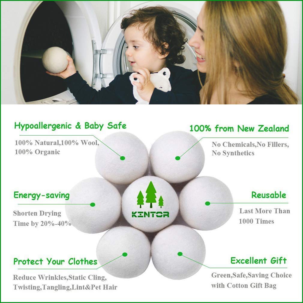 KINTOR Wool Dryer Balls XL 6 Pack 2.95