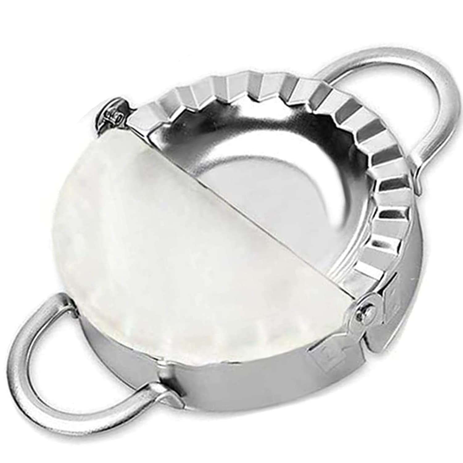 Photo 1 of Stainless Steel Dumpling Empanada Ravioli Maker Press Pierogi Mold - Wonton Mould, Easy-tool for Dumpling Wrapper Dough Stamp Cutter Pastry Pie Making (Light Gray, 5 inch)