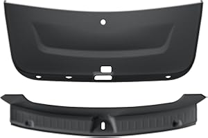 LUCKEASY 2PCS Trunk Tailgate Mat & Rear Bumper Guard for Tesla Model Y Juniper 2025 2026 Rear Door Back Protective Liner & Trunk Bumper Guard Sill Cover Cargo Protector Mat TPE Black